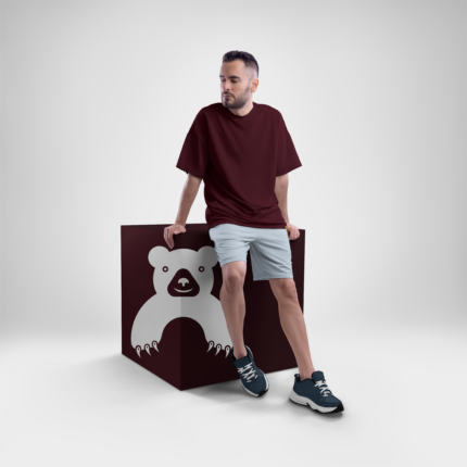Wine Red-Premium Oversized Tshirt